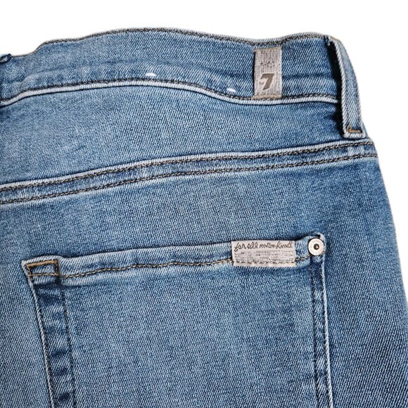 7 for All Mankind Women's Blue Gwenevere Medium Wash Stretch Denim Jeans 34x27 - Picture 4 of 11